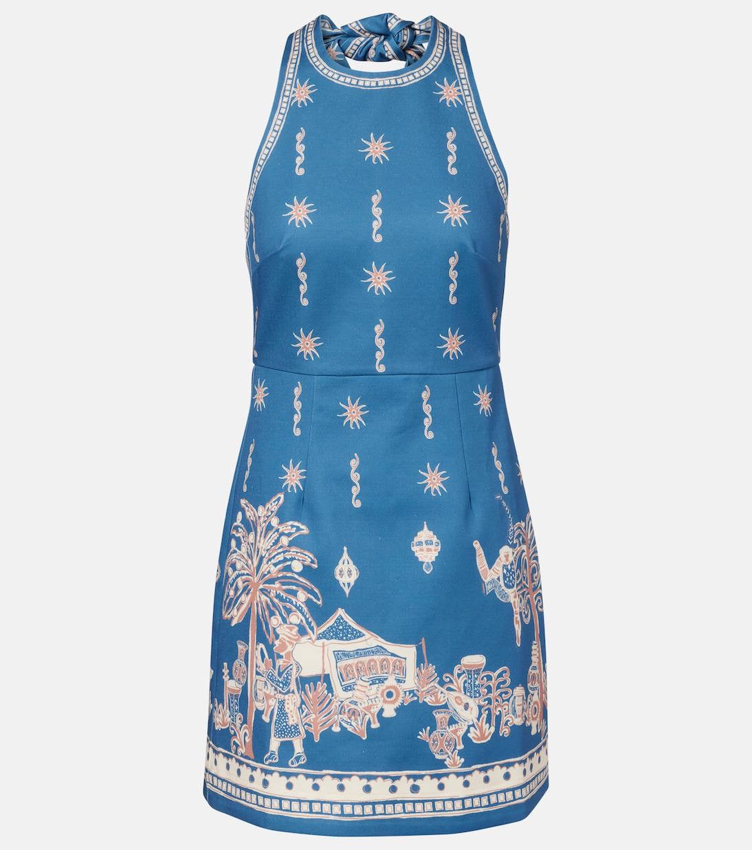 ALM Acacia Halter Ribbon Tie Mini Dress
