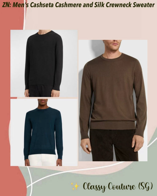 ZN Men's Cashseta Cashmere and Silk Crewneck Sweater