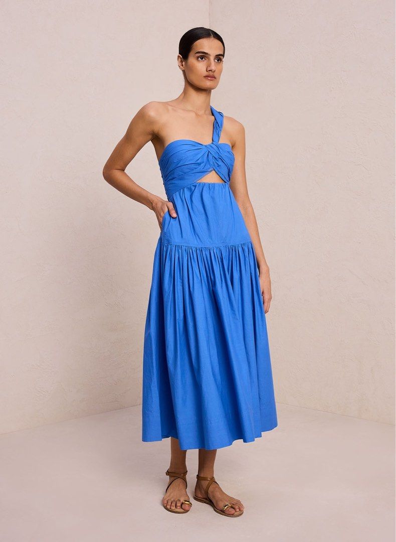 ALC Aubrey Cotton Midi Dress in Coastal Blue