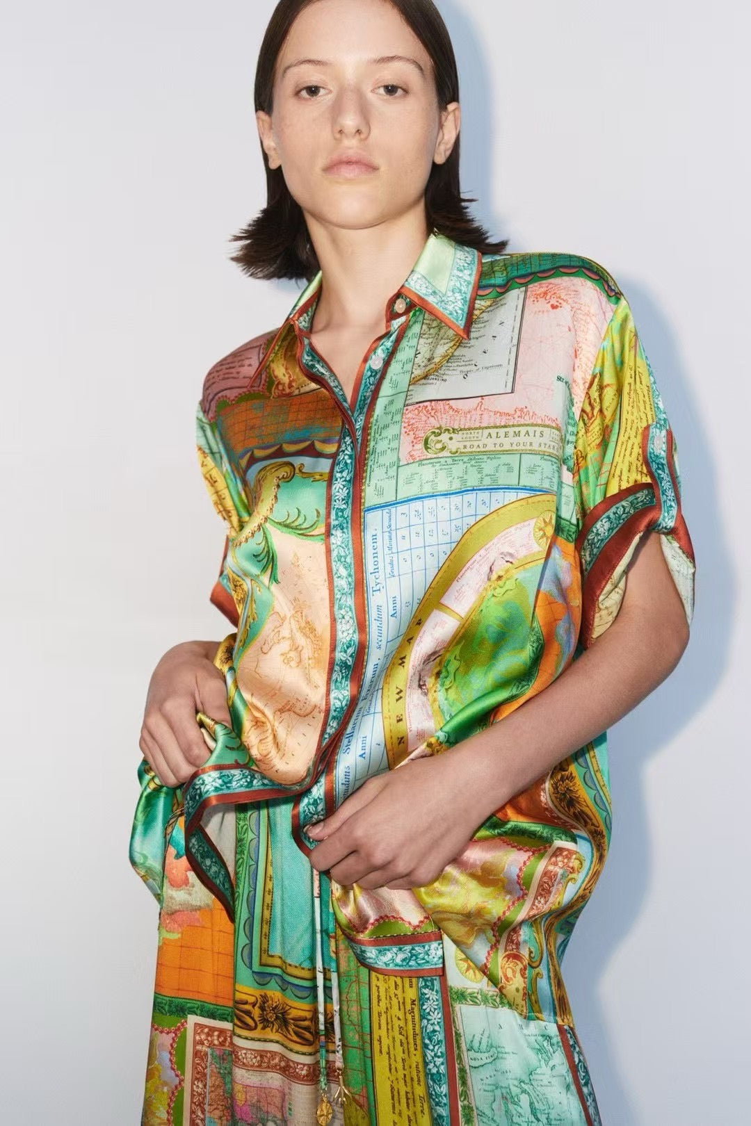 ALM La Charrasca & Franca & Atlas Silk Satin Shirt | Pants | Set