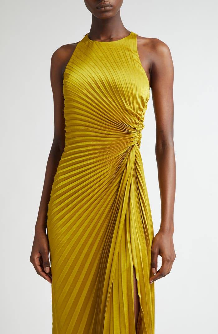 3 Colors! ALC Reagan Asymmetric Pleated Midi Dress