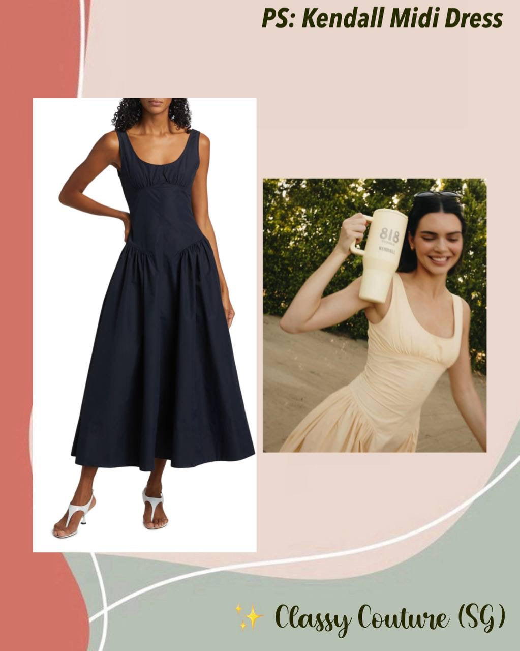 PS Kendall Tech Cotton-Blend Midi Dress