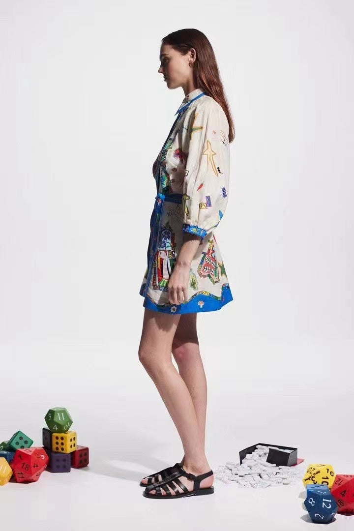 ALM Players Linen Mini Dress