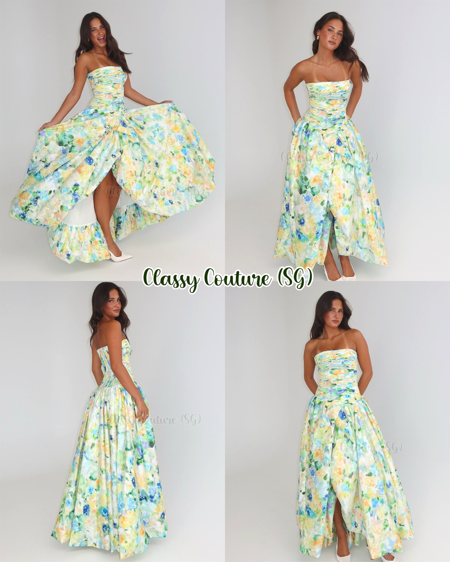 5 Colors! AJ Violette Bubble Hem Maxi Dress