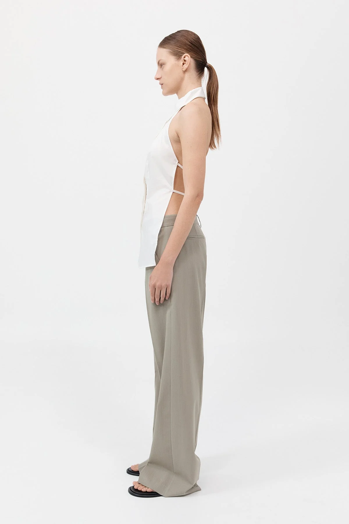 SA Halter Backless Cotton Shirt Top