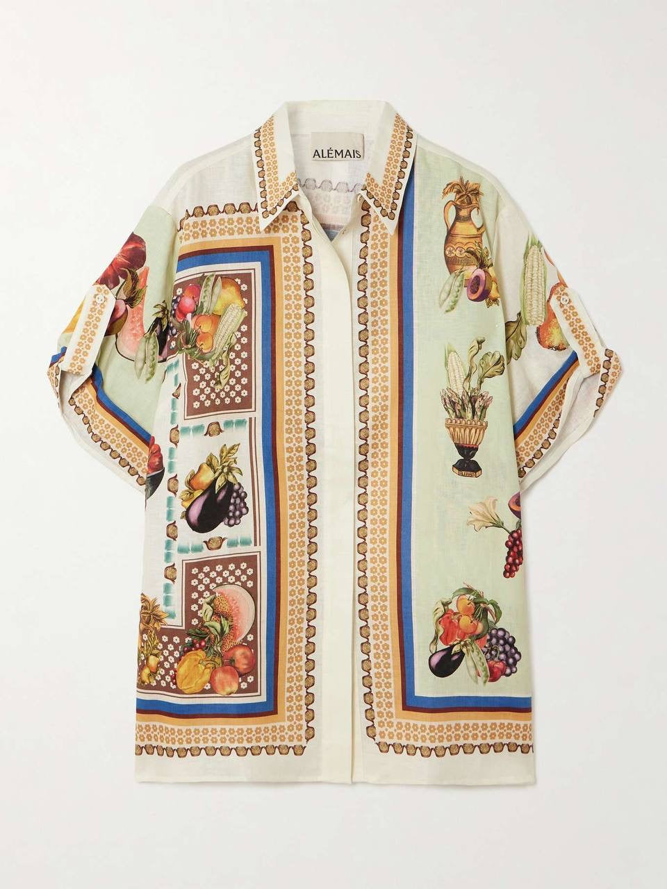 ALM Mercado Printed Linen Shirt | Pant | Wrap Mini Skirt | Set