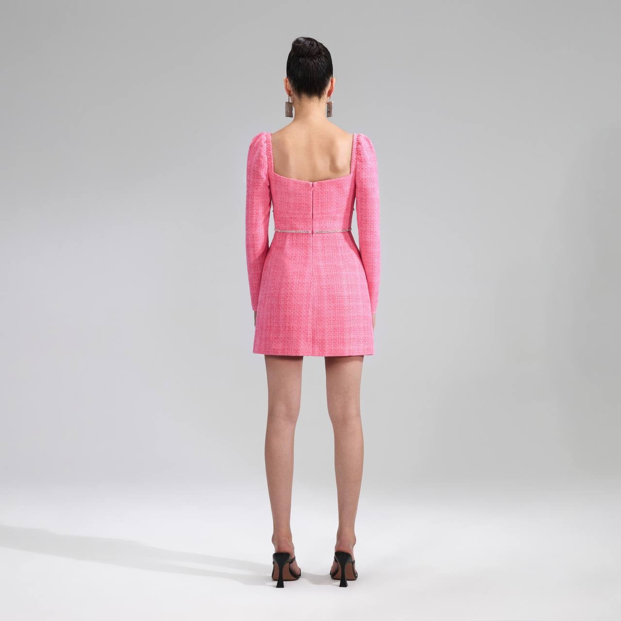 SP Pink Boucle Diamanté Mini Dress