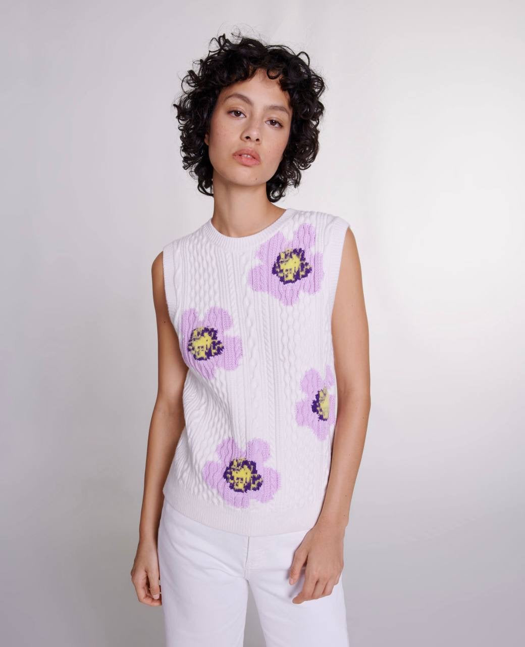 MJ Myflow Sleeveless Floral Jumper Knit Vest Top