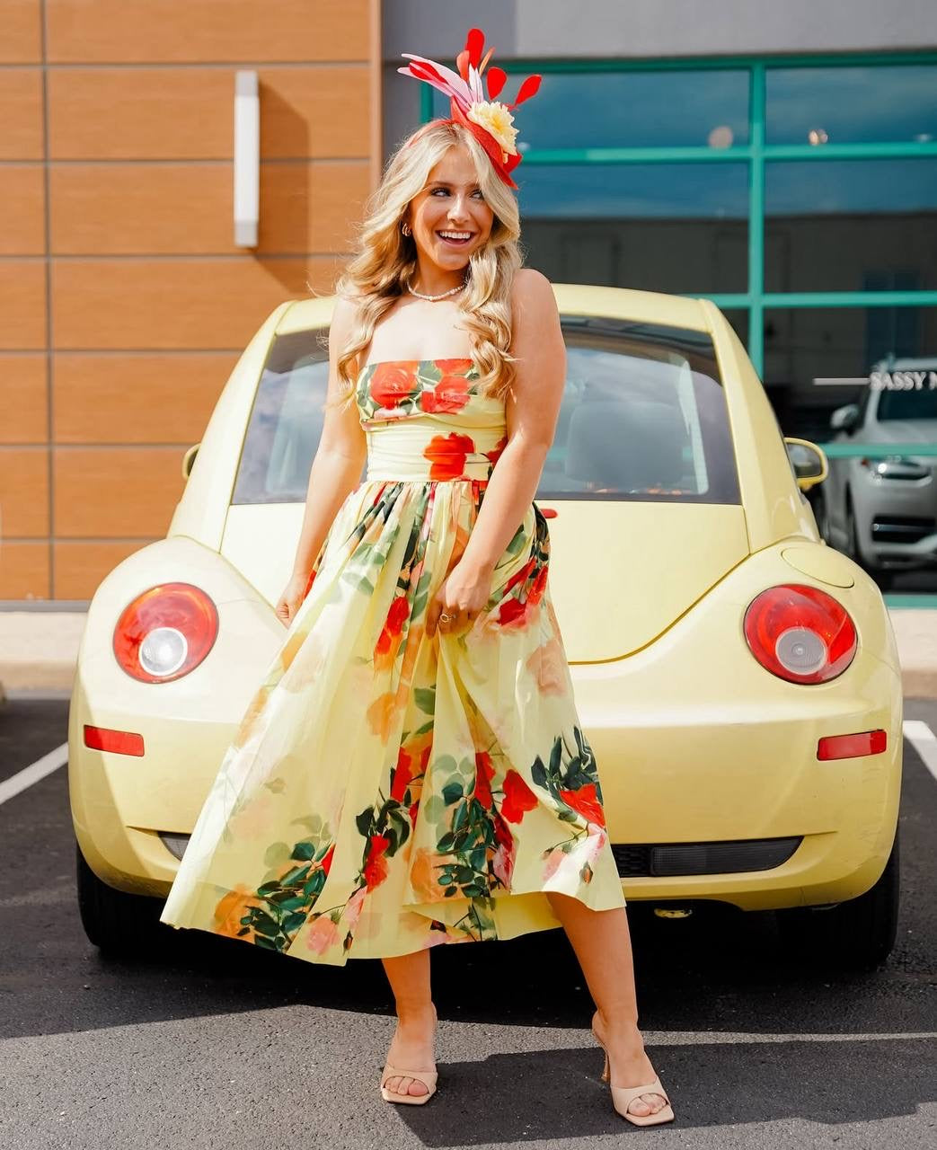 CC Daria Strapless Cotton Midi Dress
