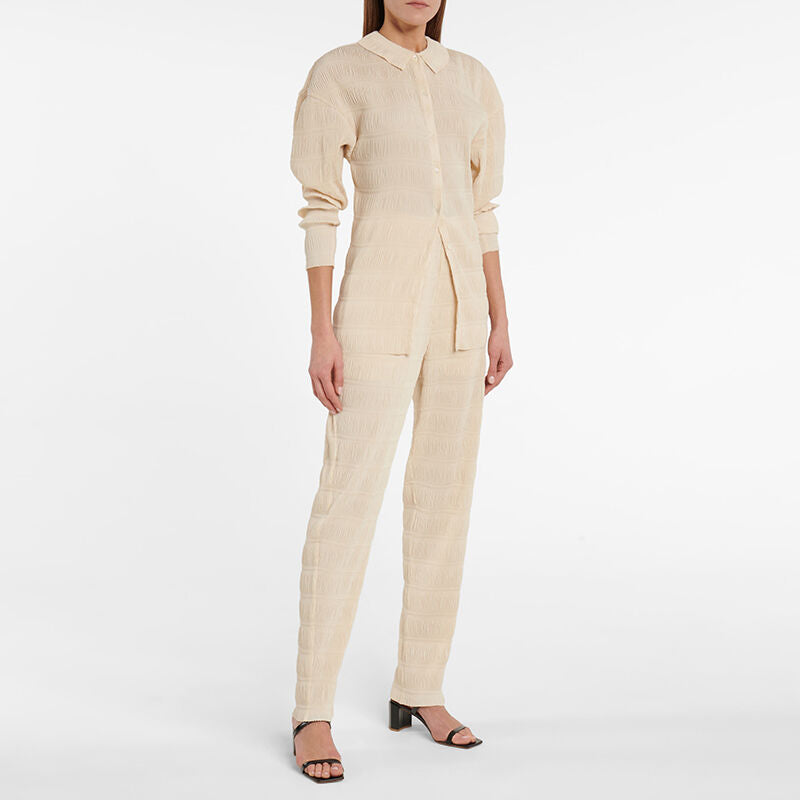 Tot Anzi Blouse | Smocked High Rise Slim Pants | top set
