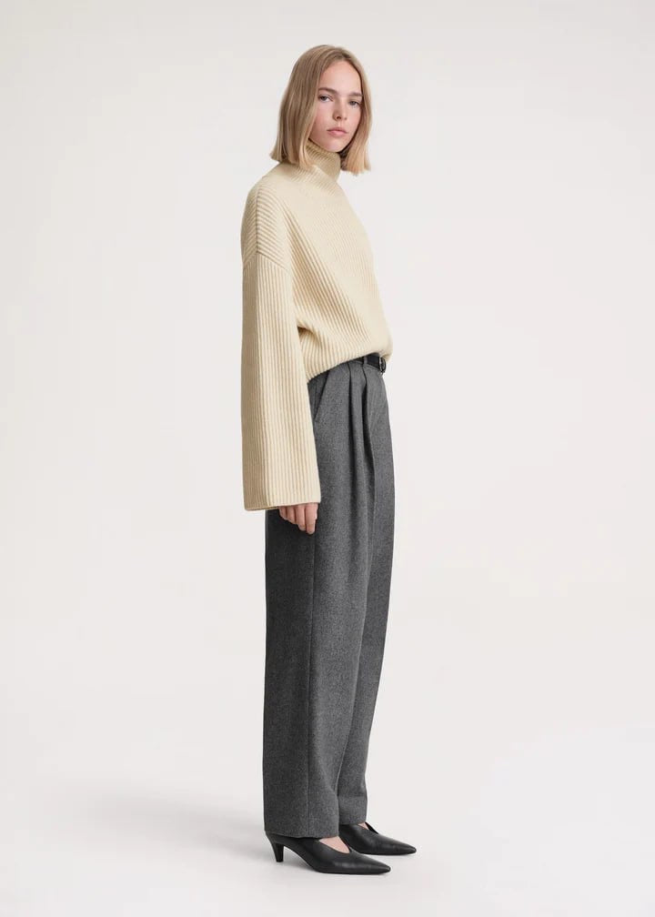TOT Wrapped Neck Wool Knit Sweater