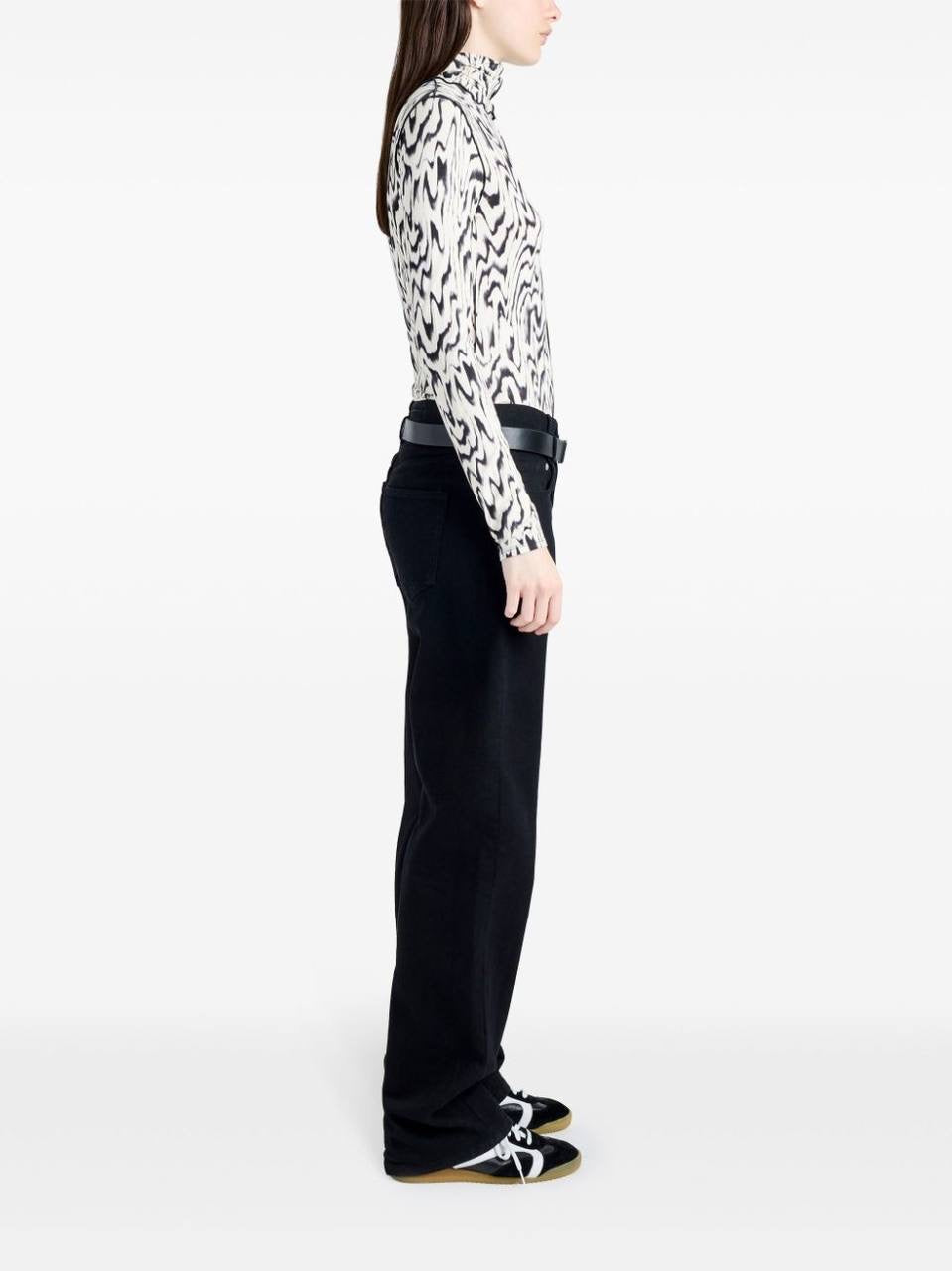 PS Audrey Printed Jersey Turtleneck Top