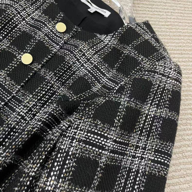 Oliana Mini Dress in Black And White Plaid