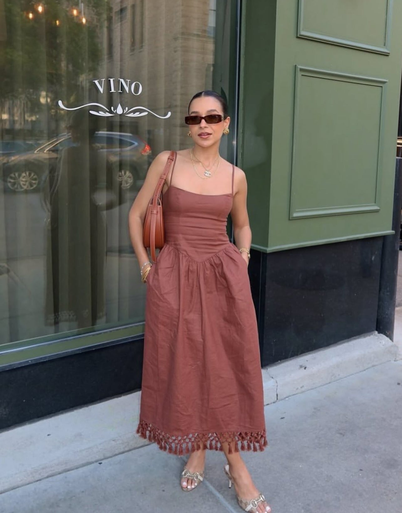 TLR Lexi Linen-Blend Midi Dress