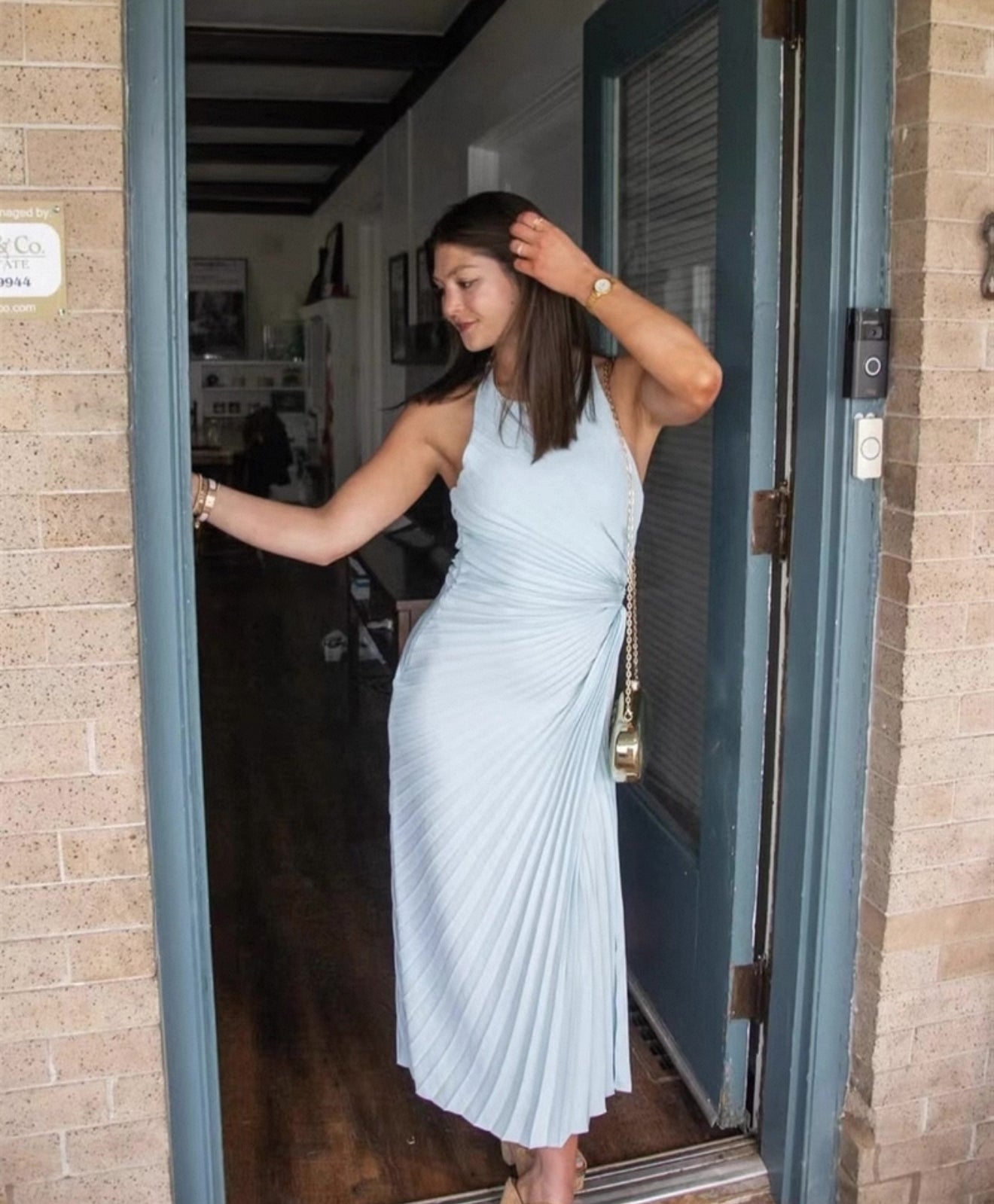 3 Colors! ALC Reagan Asymmetric Pleated Midi Dress