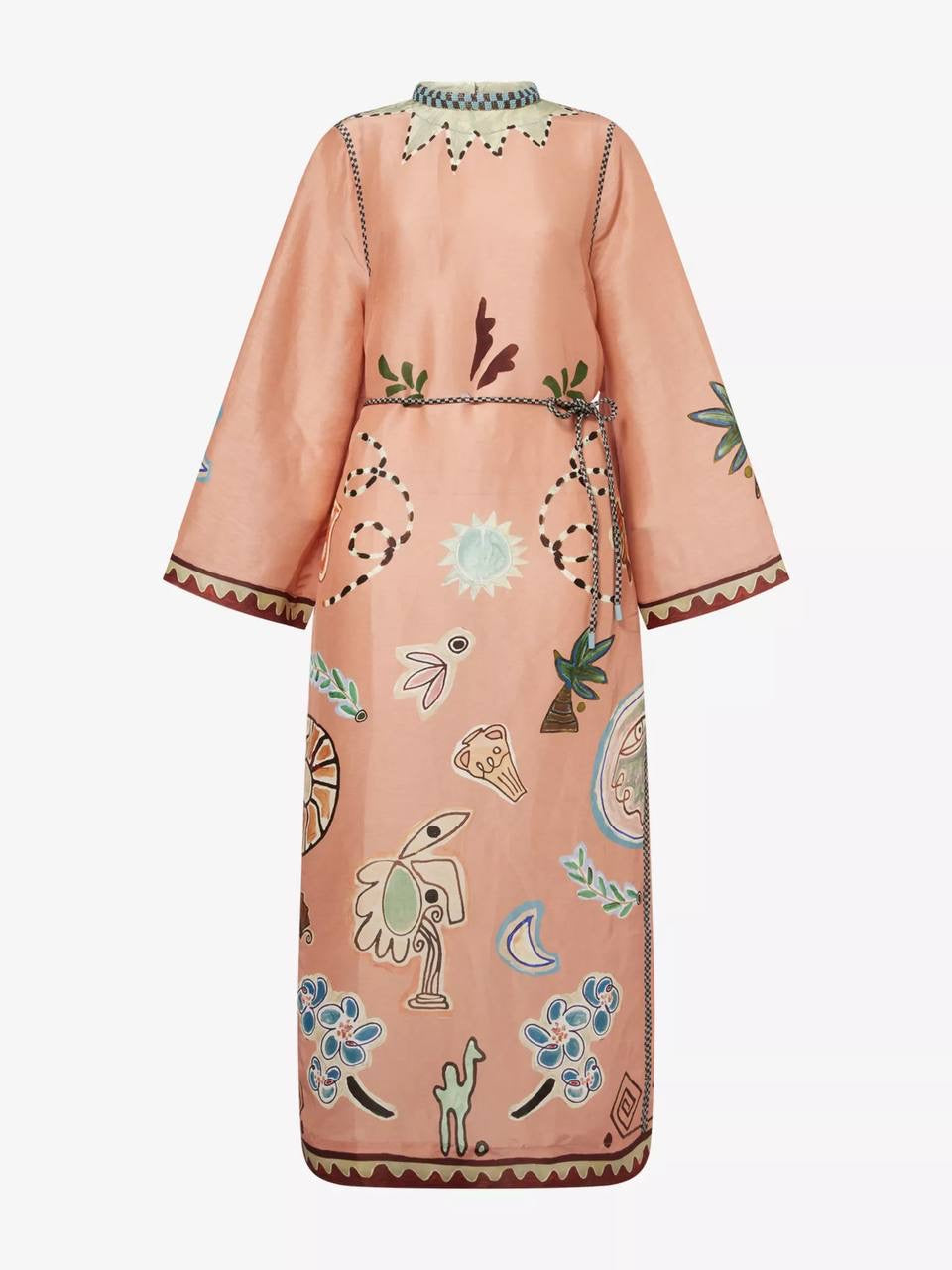 ALM Laurence Belted Linen-Silk Midi Dress