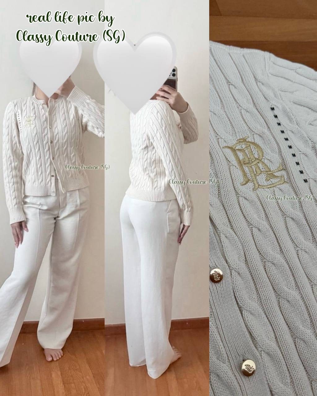 RL Ralhan Cable Knit Cotton Cardigan