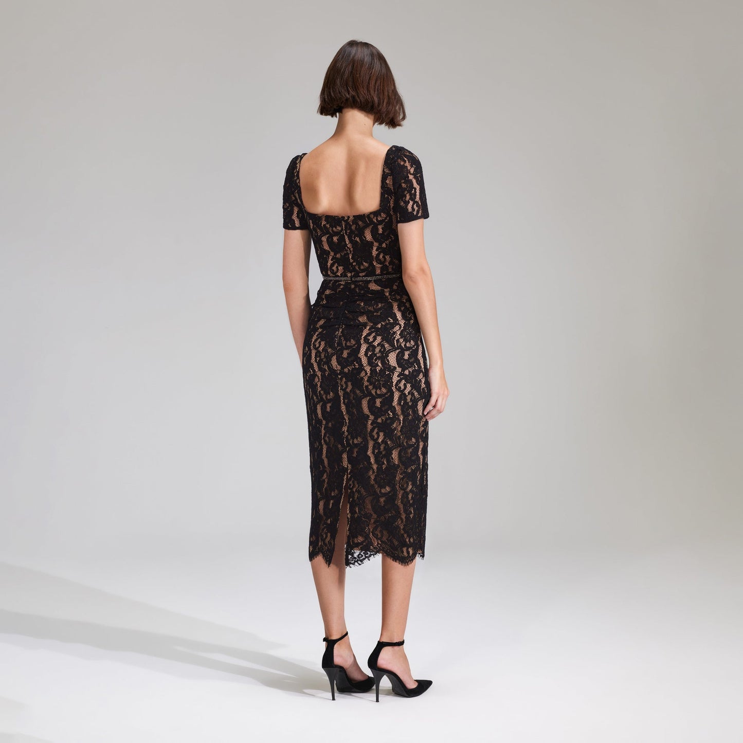 SP Black Cord Lace Midi Dress