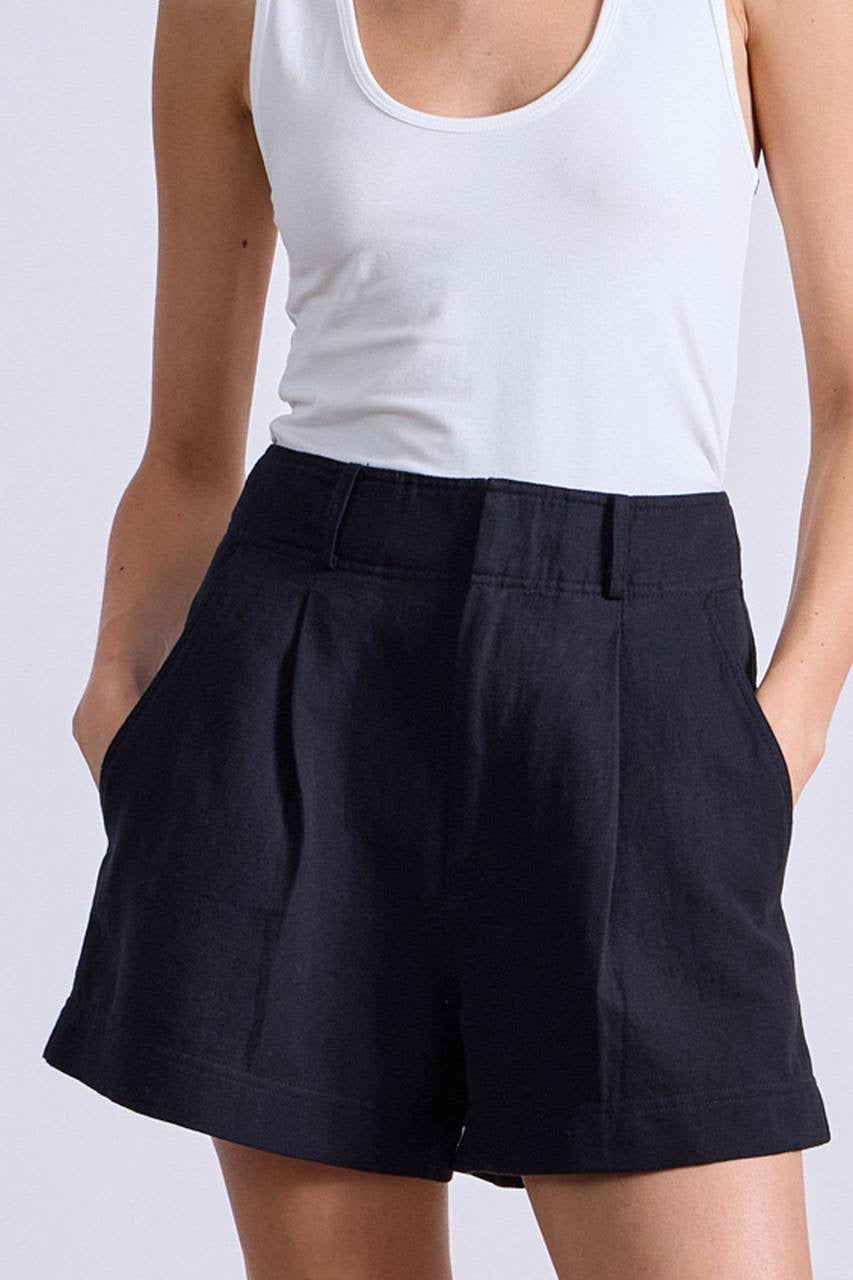 AA Godet Sleeveless Tank Top | Bari Shorts | Linen-Cotton Set