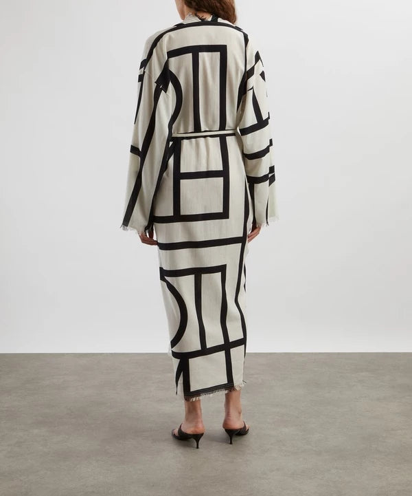 2 Colors! Tot Monogram Cotton Wrap Midi Maxi Dress | Swimsuit Coverup Robe
