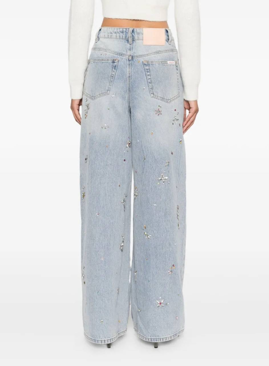 SP Embellished High Waist Jeans in Light Blue Wash