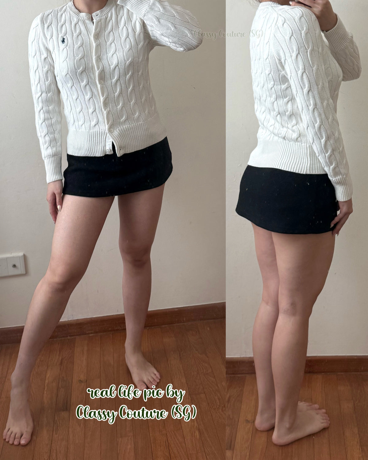 7 Colors! Cotton Cable Knit Crewneck Cardigan