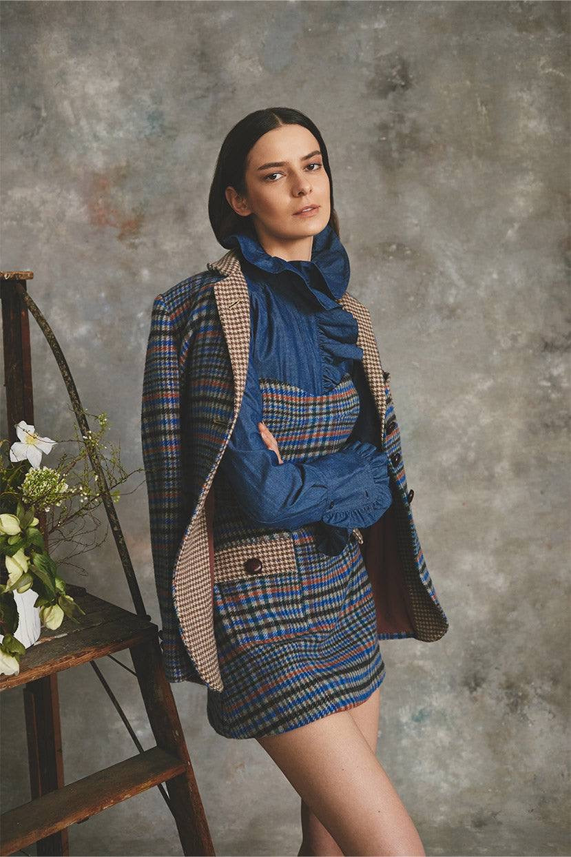 CC Ross Wool Blazer in Blue Sugar Almond
