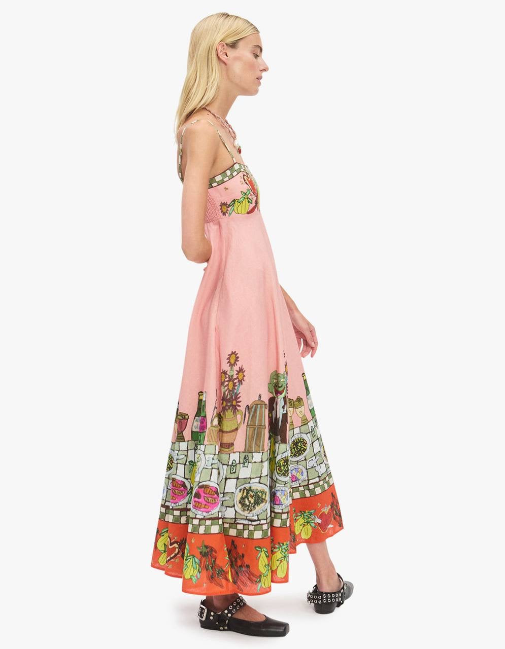 ALM Contessa Linen Midi Dress Sundress