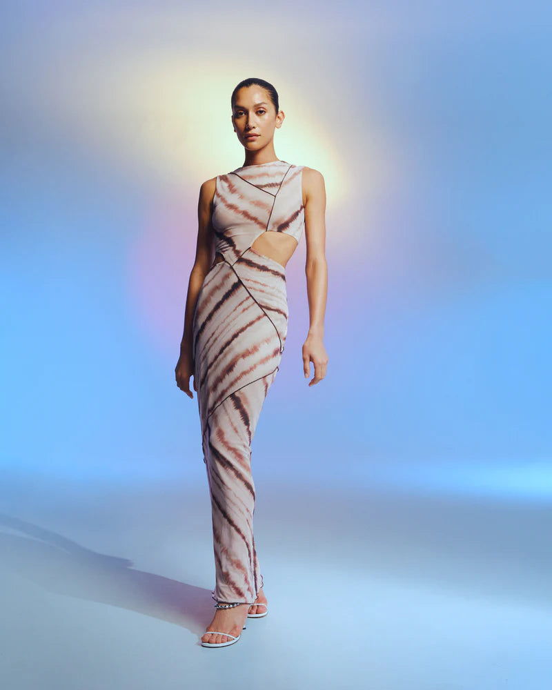 MS Salli Mesh Cut Out Maxi Dress