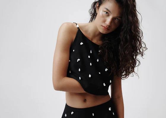 AJ Akoya Crop Top | Mini Skirt | Linen-blend Set