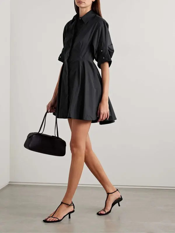 SK Jazzie Cotton-blend Mini Dress in Black