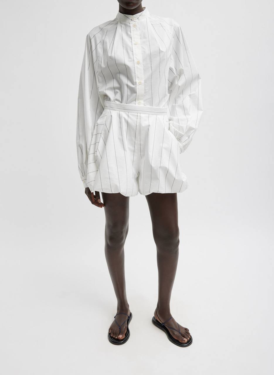 TB Striped Tech Raglan Tucked Poplin Shirt | Bubble Shorts | Set