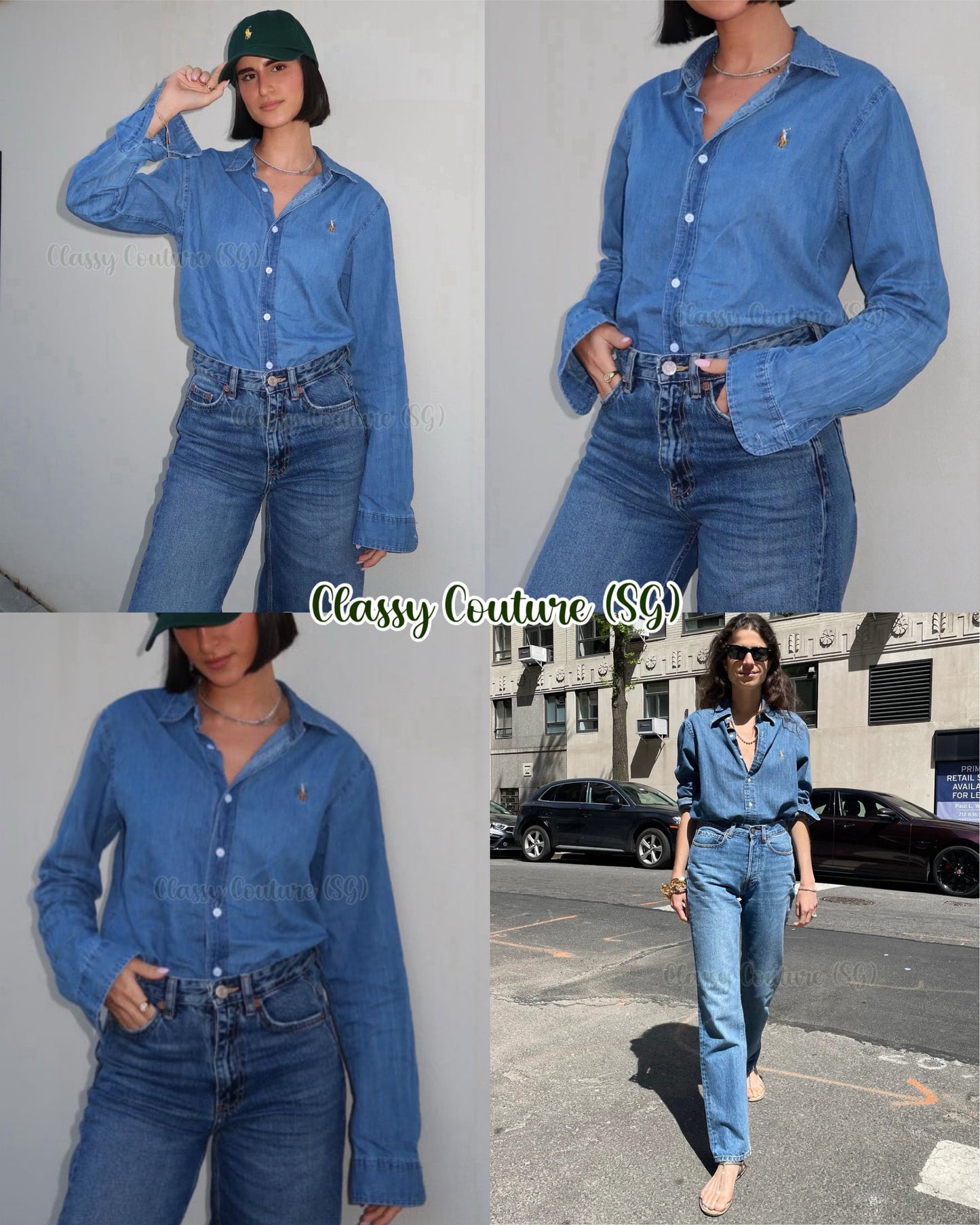 RL Men’s / Unisex Custom Slim Fit Denim Cotton Shirt