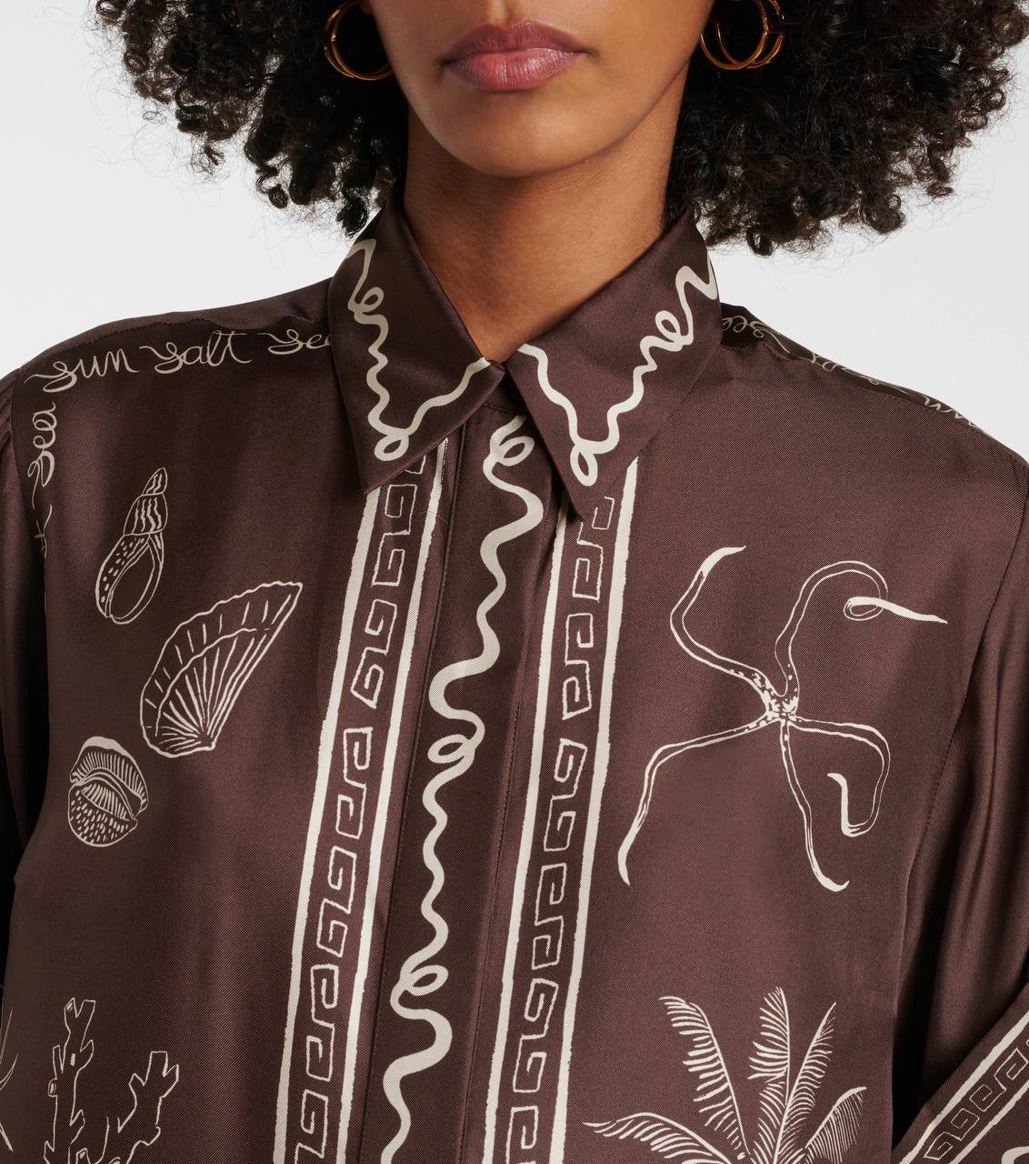 ALM Sammy Short-Sleeve Silk Satin Blouse | Pant | Set