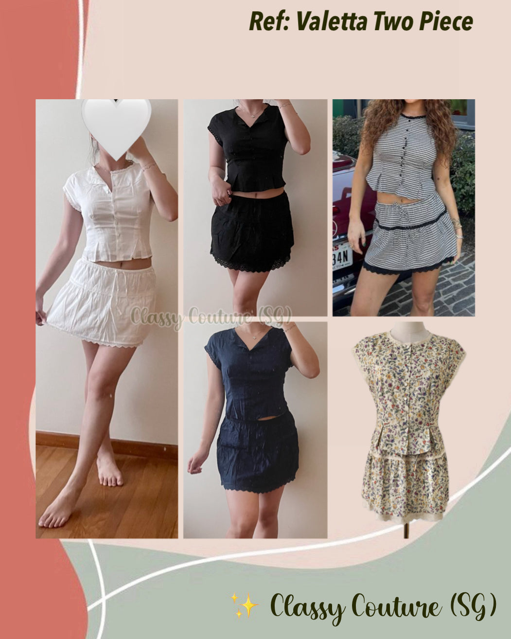 Ref Valetta Two Piece | Top Mini Skirt | Cotton-Viscose Set