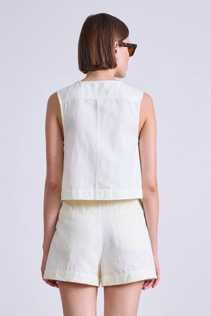 AA Godet Sleeveless Tank Top | Bari Shorts | Linen-Cotton Set