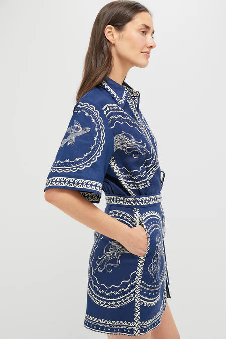 ALM Oceane Linen Shirtdress Mini Dress