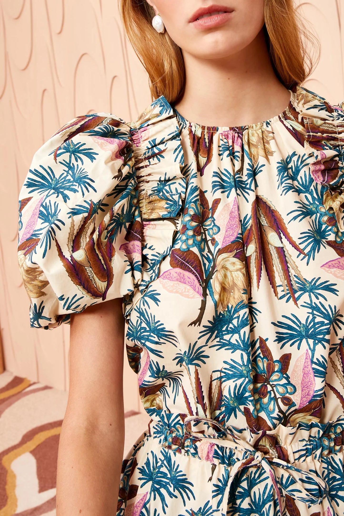 UJ Marcelyn Top | Fernanda Midi Skirt | Cotton Wildflower Blue Set