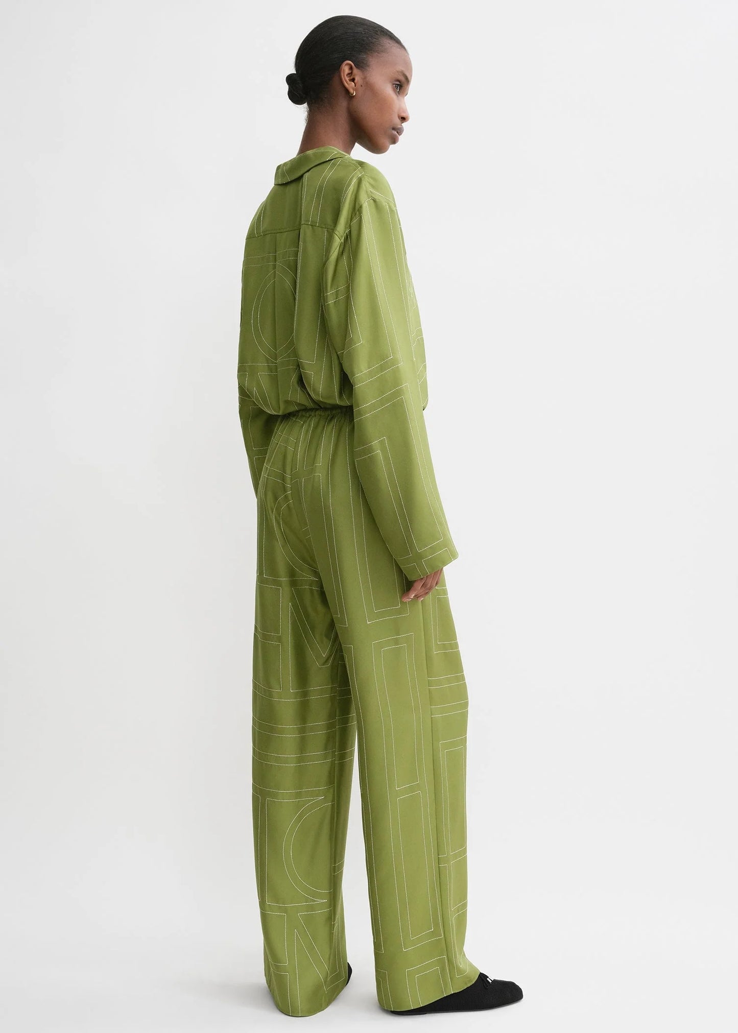 Tot Monogram Silk PJ Shirt Top | Shorts | Pants | Set