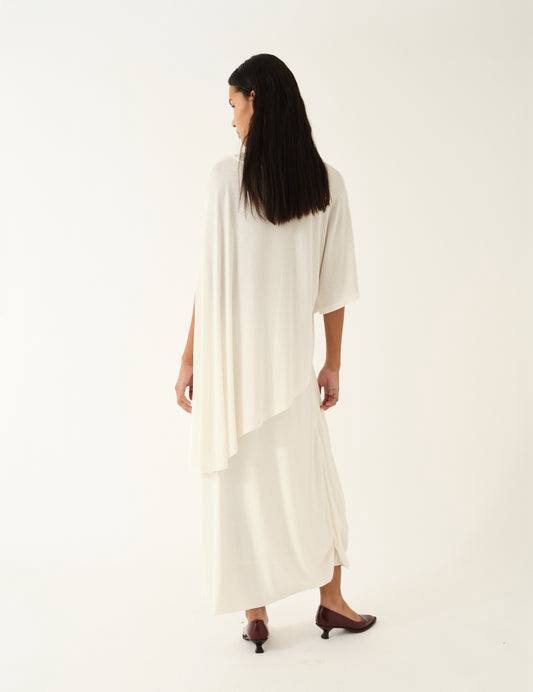 Breanna Asymmetric Cape Top | Knot Maxi Skirt | Lyocell-wool blend Set