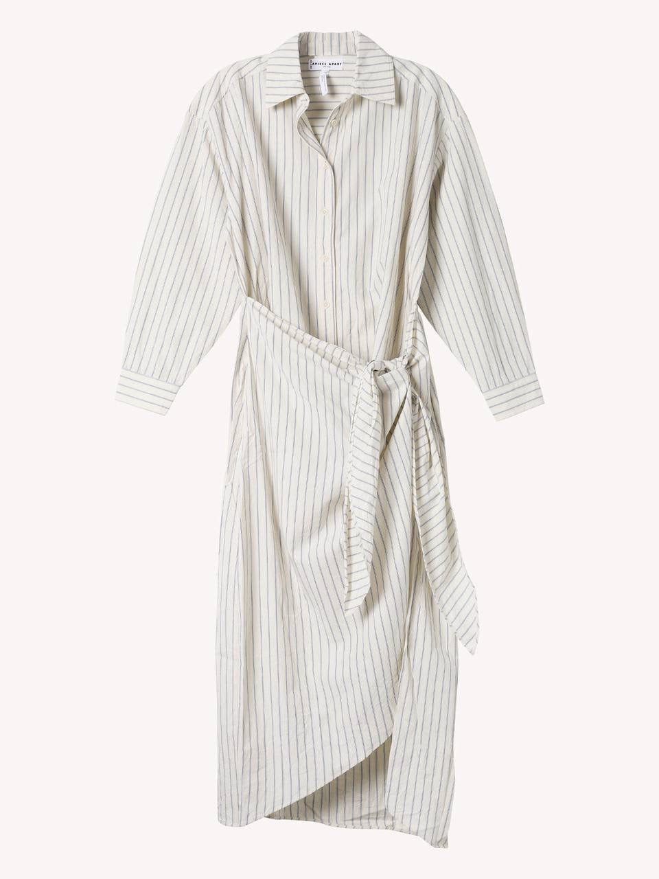 AA Alessandra Sarong Cotton Shirtdress Midi Dress