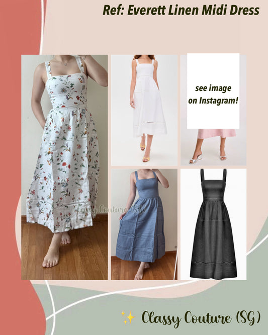 5 Colors! Ref Everett Linen Midi Dress