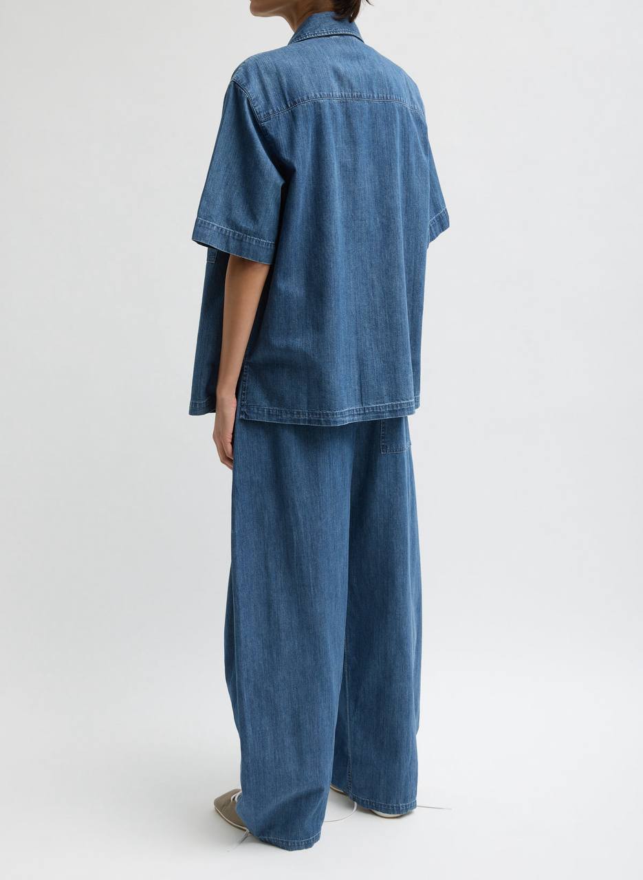 TB Summer Denim Classic Wash Camp Shirt | Winslow Drawstring Pants | Cotton Set