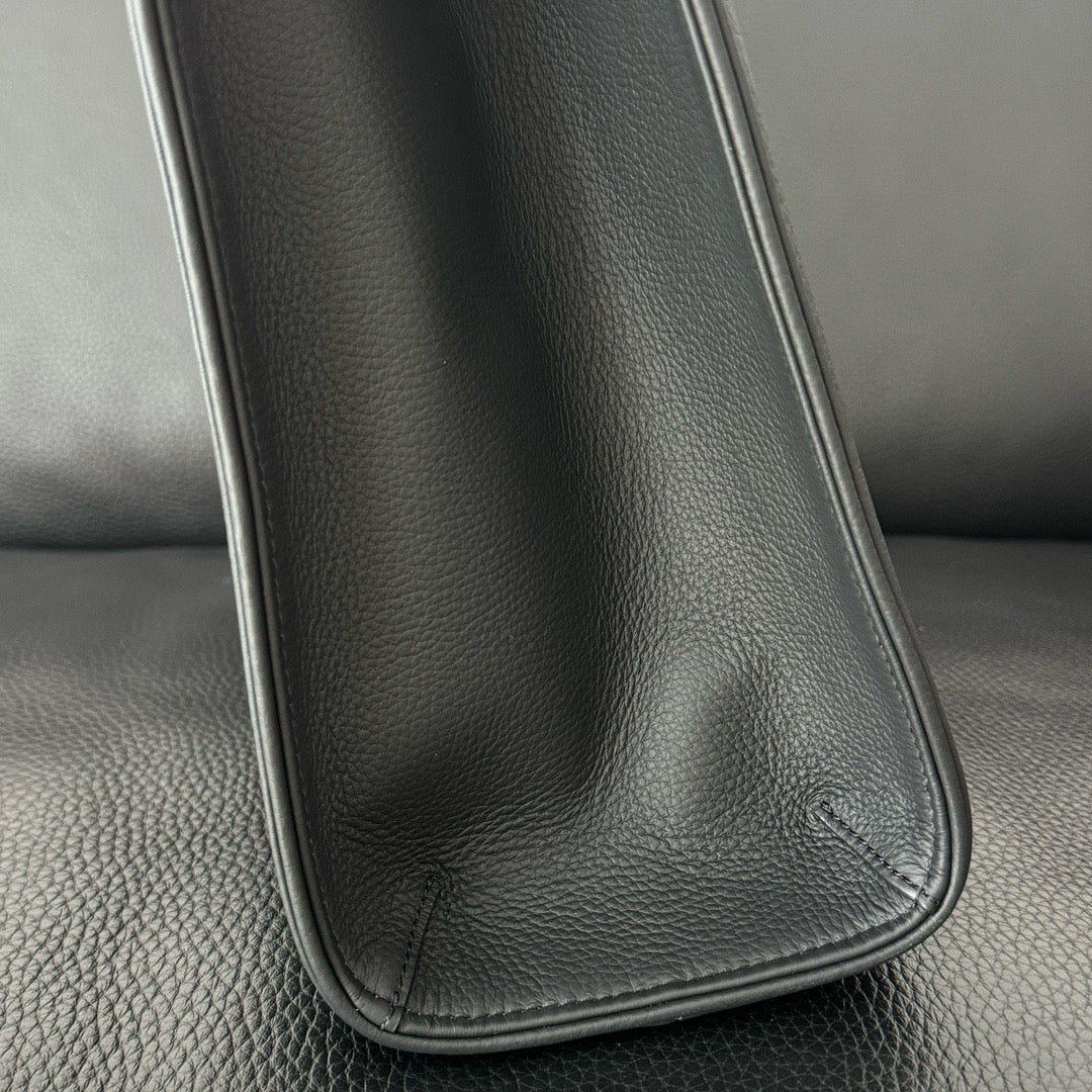 ZN Black Deerskin Leather Tote Bag