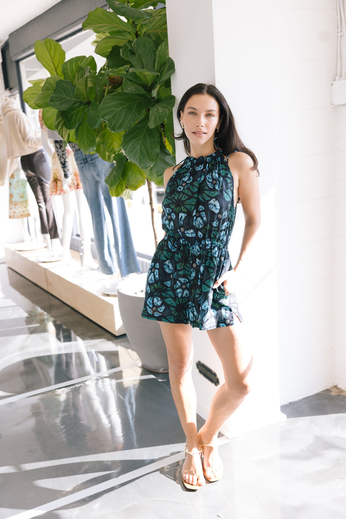 UJ Maja Coverup One Piece Cotton-Viscose Playsuit in Urchin