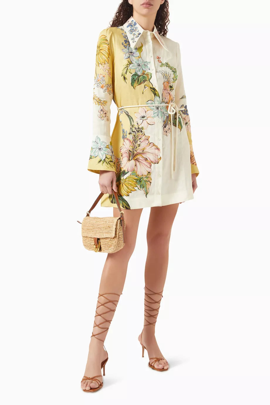 ALM Oleander Linen Mini Dress Shirtdress