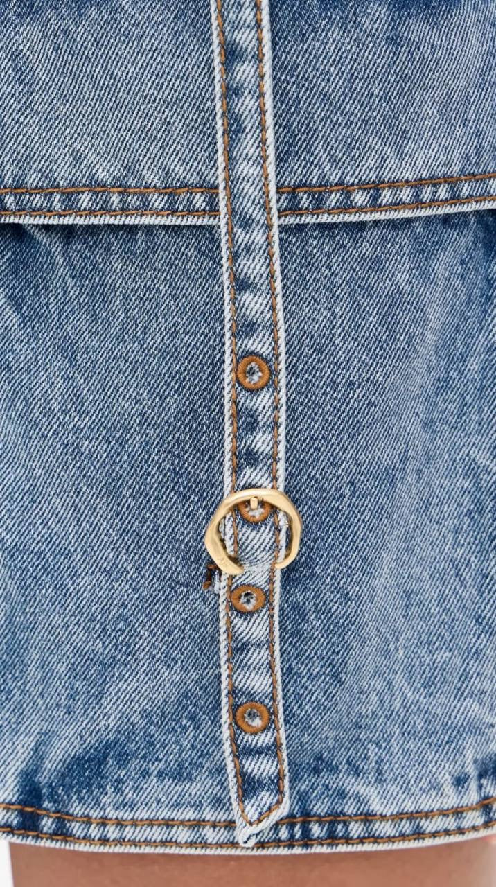 AJ Juno Denim Shirt | Micro Mini Skirt | Set