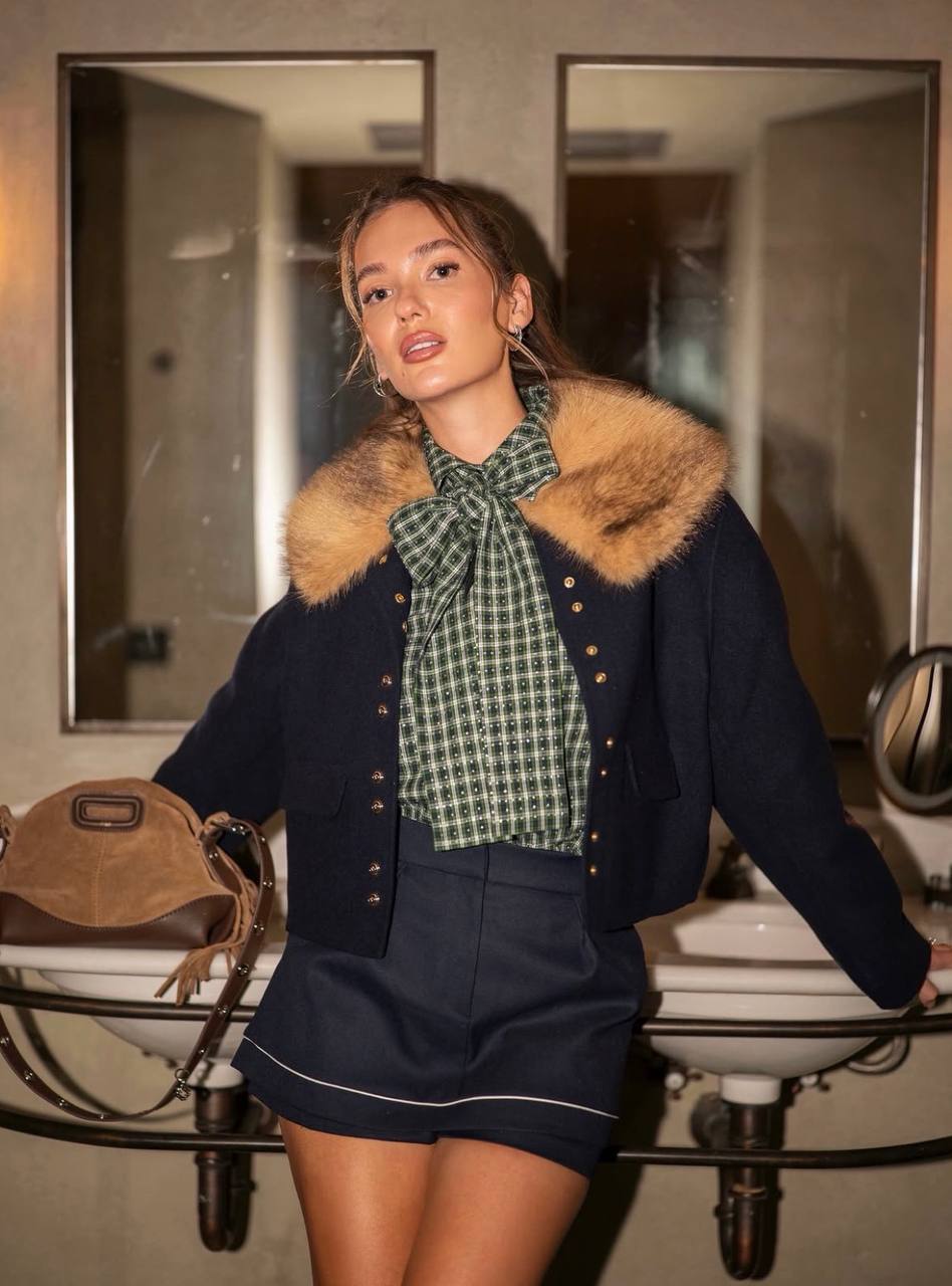 Short Double-Faced Wool Coat