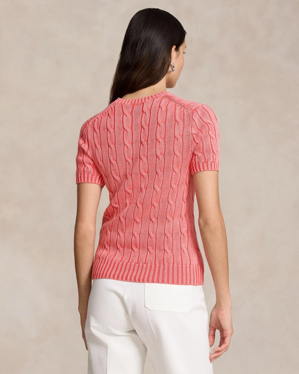 (PART 1/2) RL Cable Knit Short Sleeve Jumper | Crew Neck Shirt with Pocket