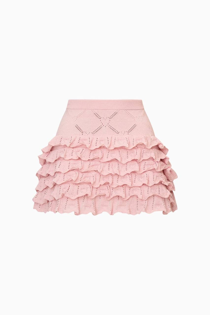 LSF Petra Knit Heart Argyle Cropped Cardigan | Kalliope Cotton Mini Skirt | Set